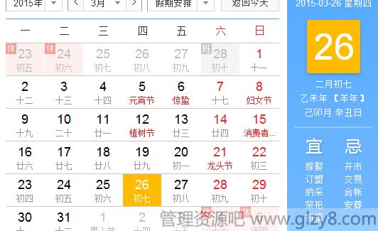 2015年3月26日是什么日子