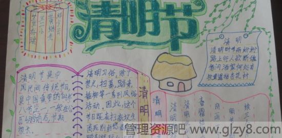 中小学生2015清明节手抄报黑板报内容大全