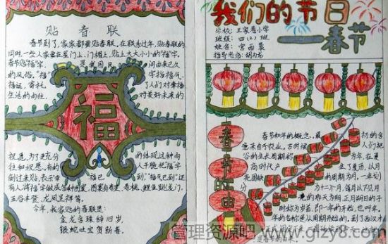 2015羊年春节小学生手抄报黑板报内容资料