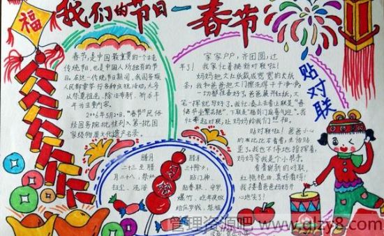 2015羊年春节小学生手抄报黑板报内容资料