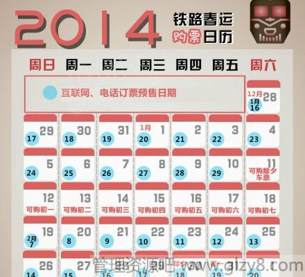 2014春运火车票预售期