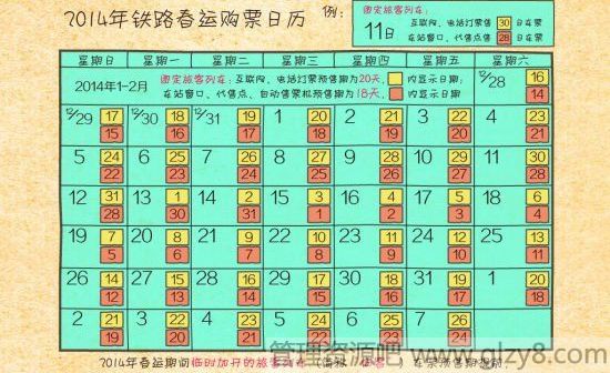 2014年春运时间表大全