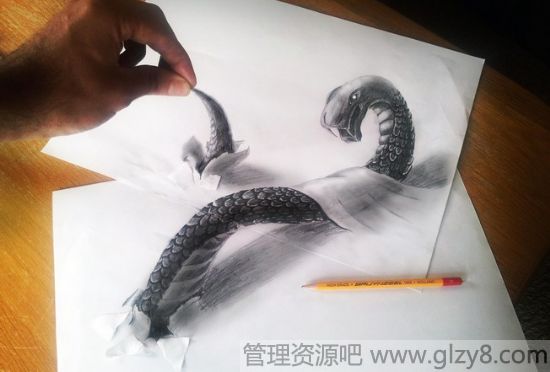 极富才华艺术家的立体铅笔画