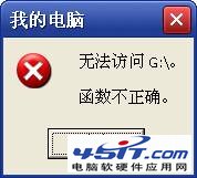 电脑提示“无法访问G:\函数不正确”怎么办