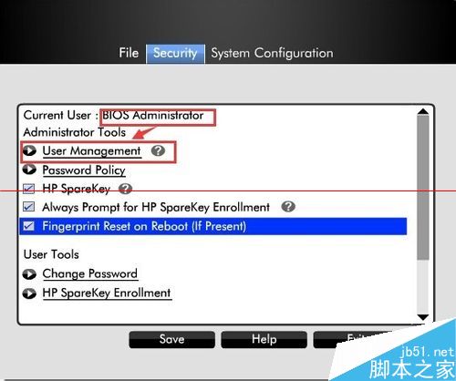 惠普商用笔记本怎么管理Bios User账户？