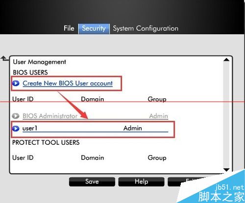 惠普商用笔记本怎么管理Bios User账户？