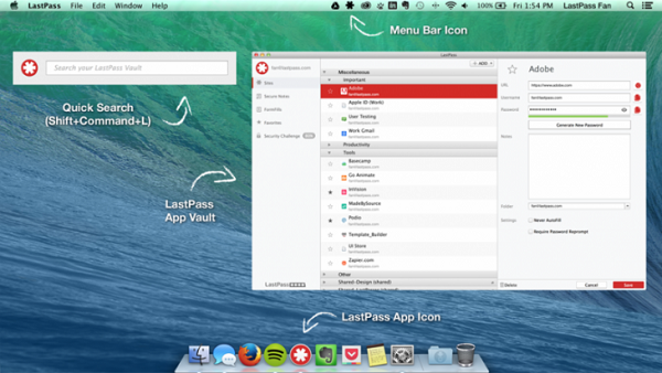 LastPass for mac:OX S上的“密码管家”