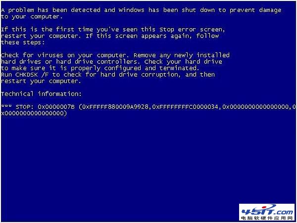 进入XP系统蓝屏提示“stop:0X0000007B”解决