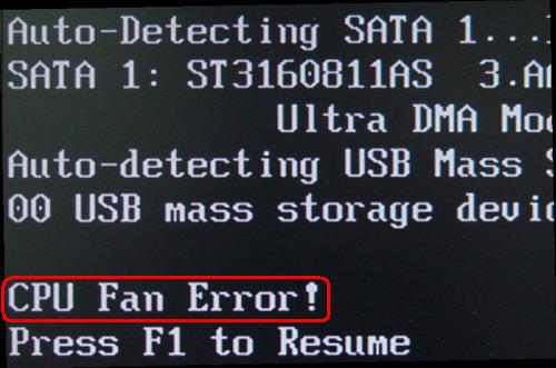 电脑开机屏幕出现“CPU fan error”怎么办