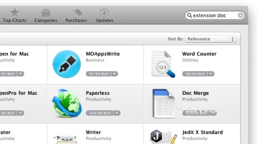 Mac App Store 中针对扩展名搜索应用