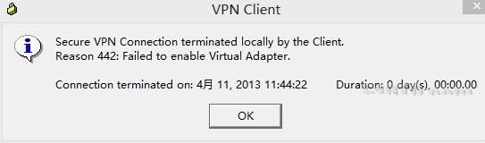 win8Cisco VPN 442错误怎么办