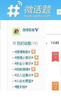 新浪微博怎么看我主持的话题是哪些？