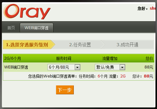 Oray如何开通WEB端口穿透服务