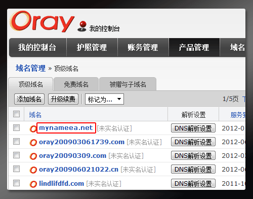 Oray教你如何管理域名?