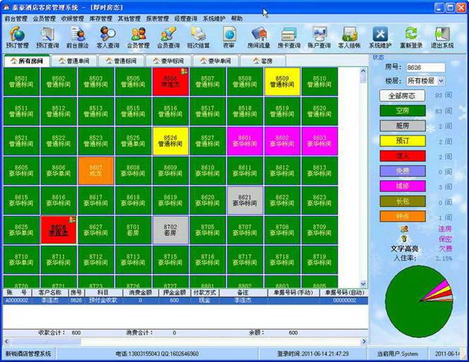 新锐酒店客房管理系统完全使用手册