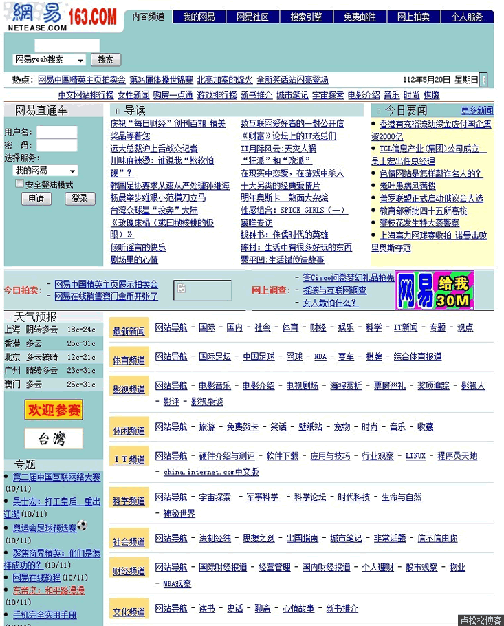 从网易首页变化看互联网15年变化