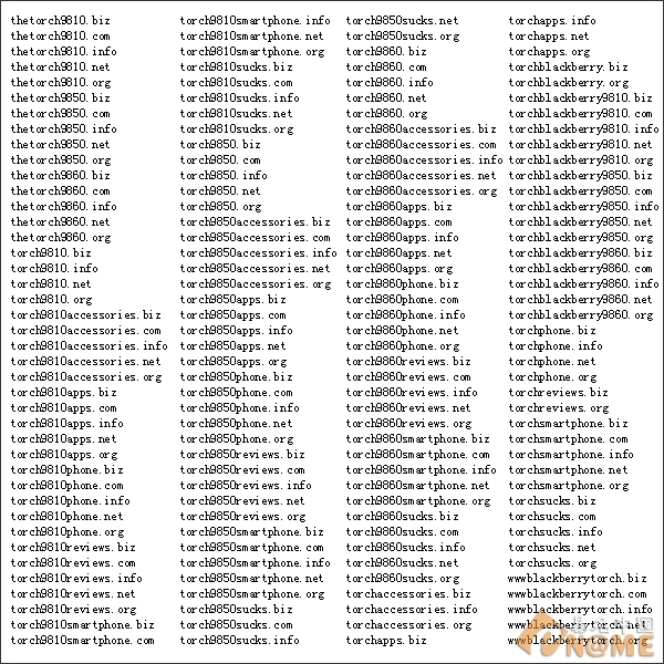 黑莓新注566个域名：98系列杂米近500个