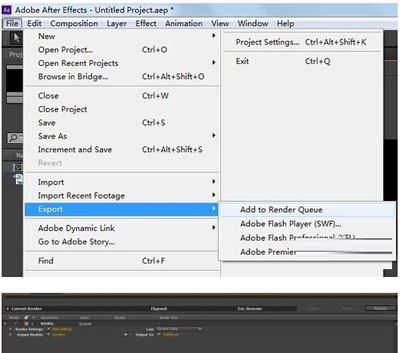 AE英文版怎么导出视频
