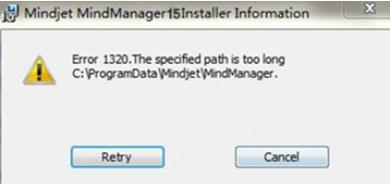 解决安装MindManager 15中的 ERROR 1320错误