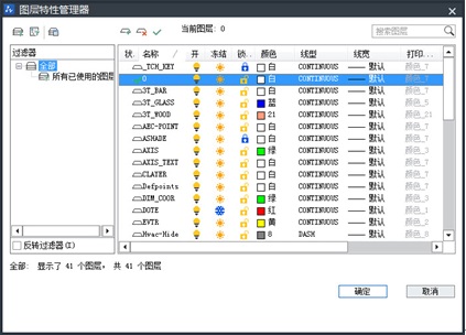 CAD中用图层管理器来将图层显示快速调节好