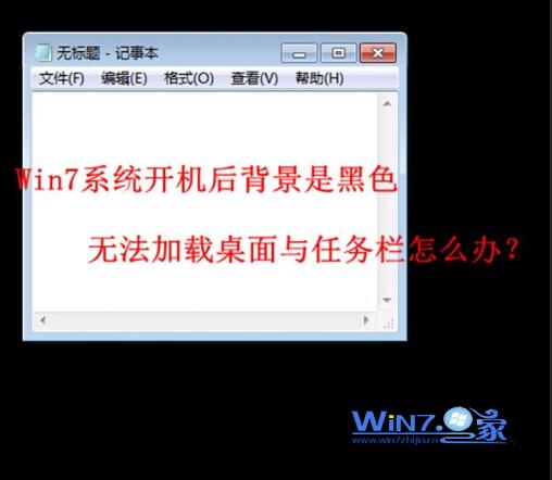 解决Win7开机桌面全黑无法加载任务栏和桌面的方法