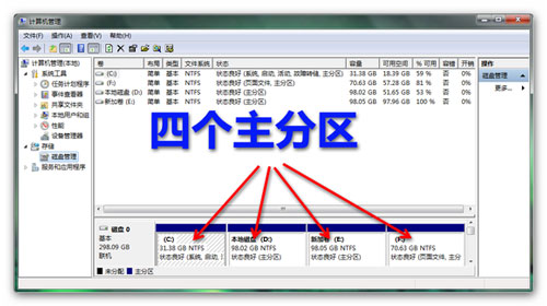 Win7分区不支持动态磁盘