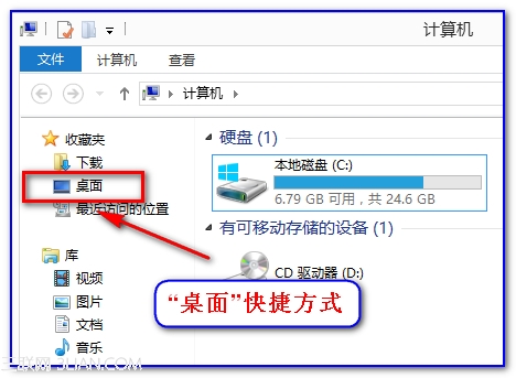 win7资源管理器左栏“桌面”丢失恢复方法