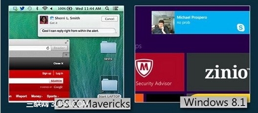 Win8.1对比OS X Mavericks:谁是最好桌面系统