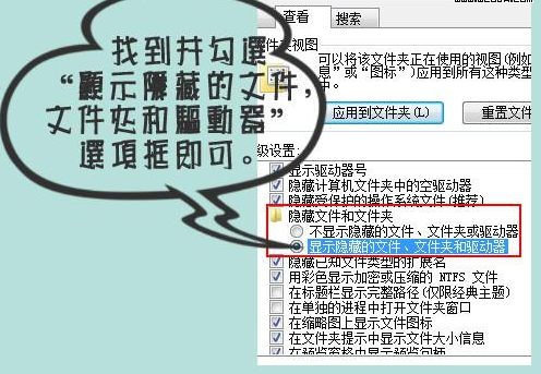 Win7系统技巧:显示隐藏文件的操作步骤