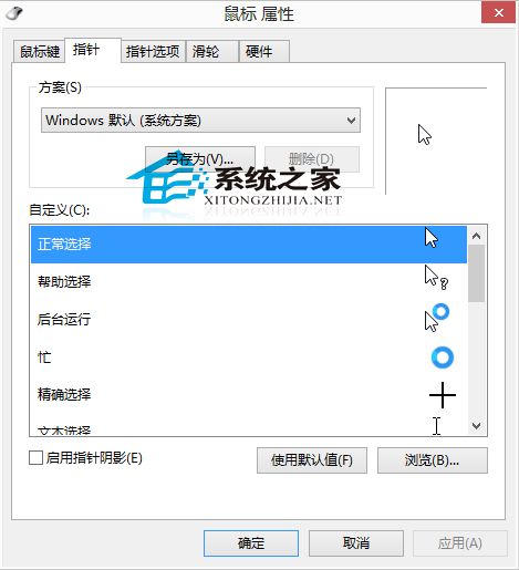 Win8系统下如何自定义鼠标指针让其更个性