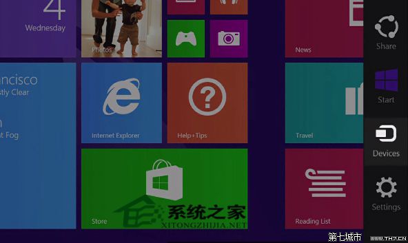 Win8系统右侧滑出的“设备”超级按钮如何使用