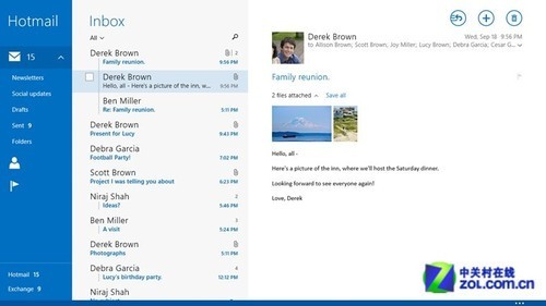 Win8.1邮件、日历和人脉应用迎重大更新