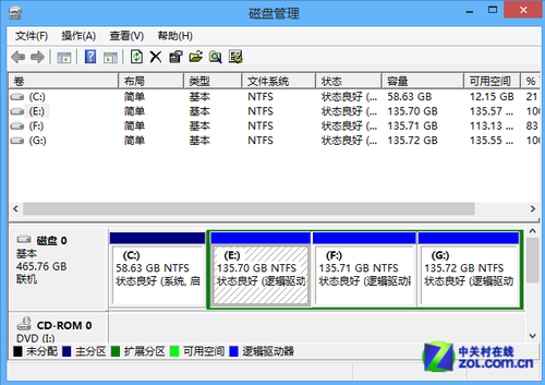 win8自带磁盘分区工具教程