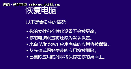 Win8系统恢复和重装很简单