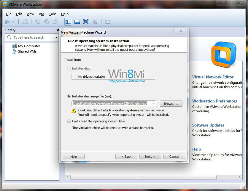 VMware Workstation 8 安装Windows8教程