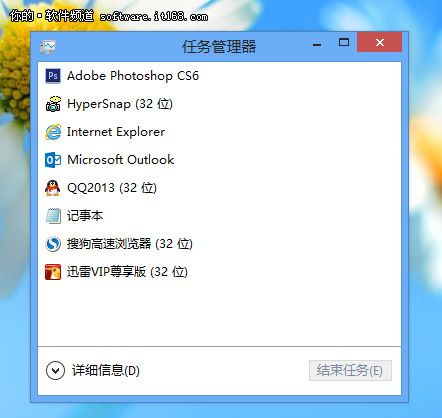 新手新体验 Win 8任务管理器详解