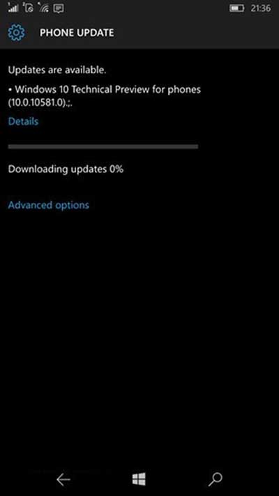 Win10 Mobile预览版10581下载卡在0%解决办法