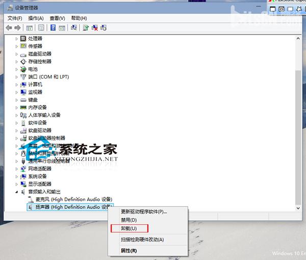 Win10如何卸载扬声器在硬件设备连接错误的情况下