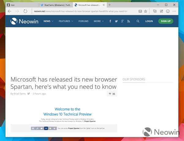 win10预览版Build 10049斯巴达浏览器细节图赏