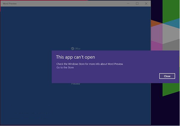 Win10预览版Office无法打开怎么办