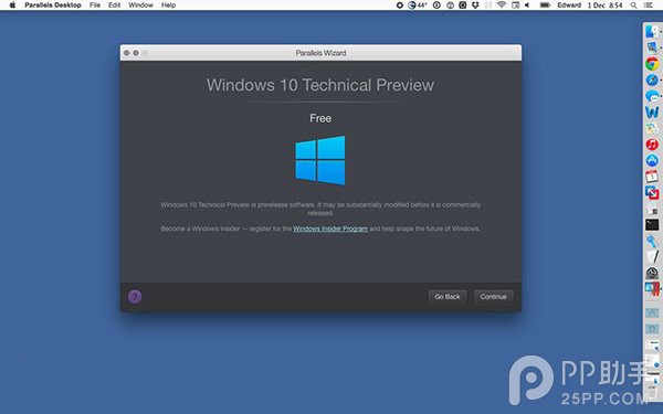 Mac OS X虚拟机Parallels可运行windows 10