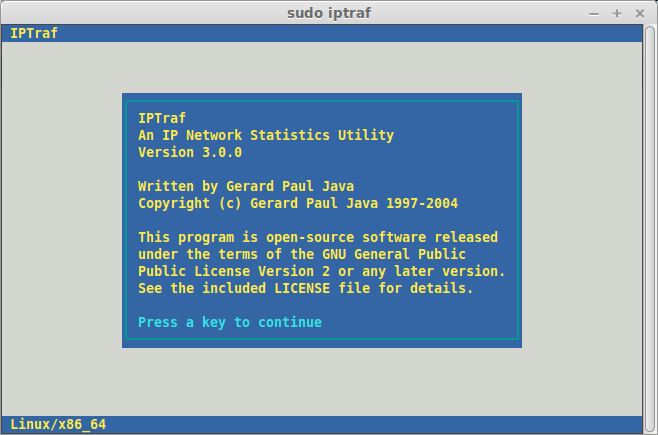 LinuxµTCP/UDPعiptraf