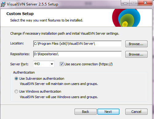 Windows下使用VisualSVN Server搭建SVN服务器