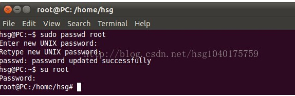 ubuntu从普通用户切换到root用户