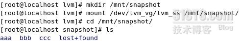linux下使用PE创建LVM快照