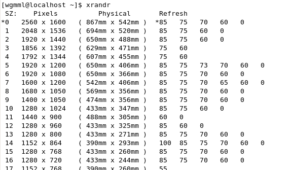 在Linux下更改桌面分辨率