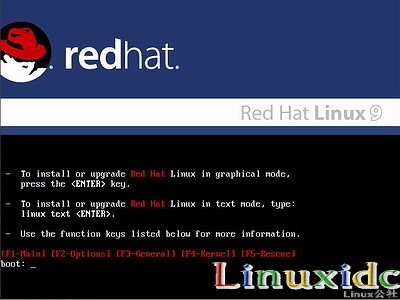 linux安装教程(红帽RedHat Linux 9)光盘启动安装过程图解