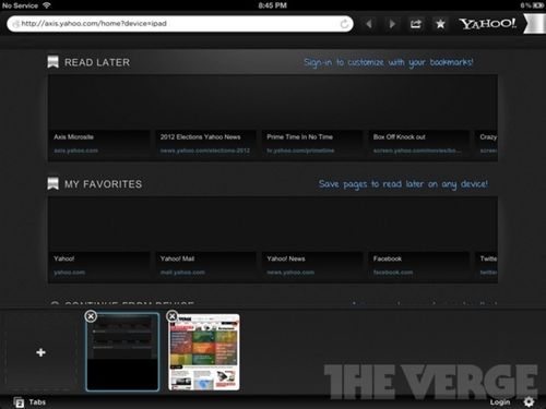 雅虎Axis浏览器试用：iPad版很美好