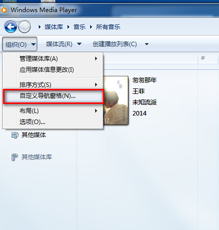 windows media player怎么自定义导航窗格