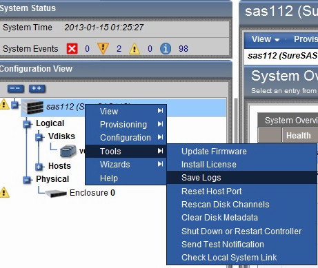 SURE SAS112 管理界面收集日志的方法